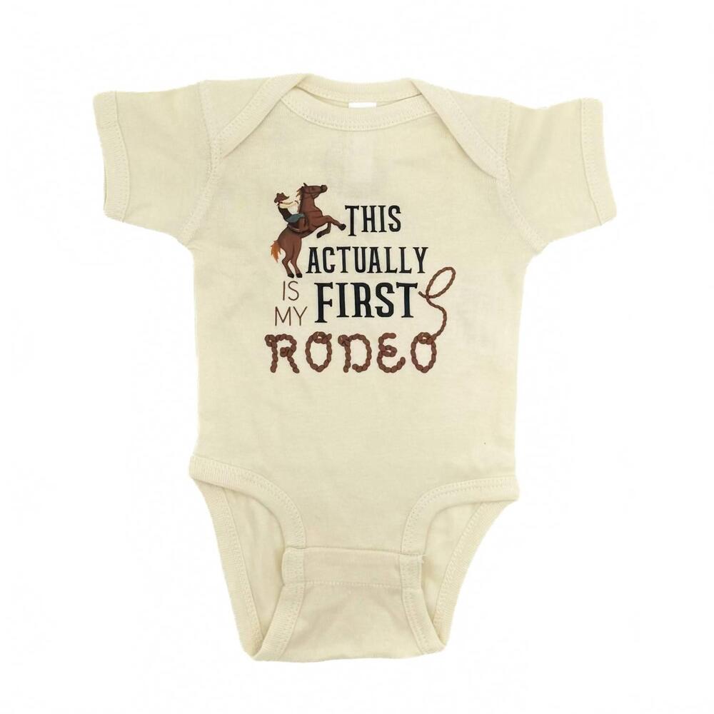 NEW SAGE & SOIL infant this actually is my first rodeo bodysuit in white